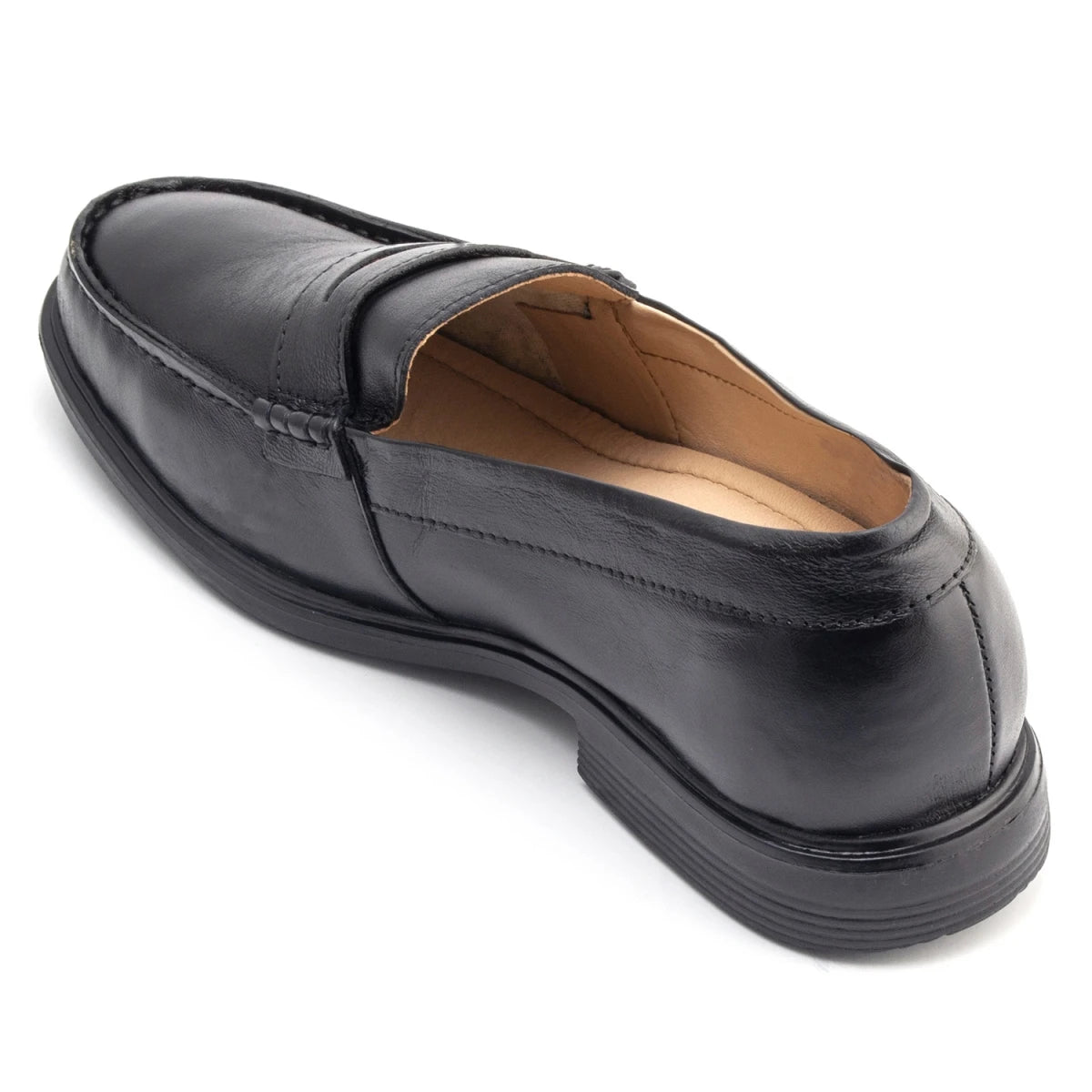 Pure Leather, Super-Light, Black Formal Slip-on Shoes - TZBL2514MCSG
