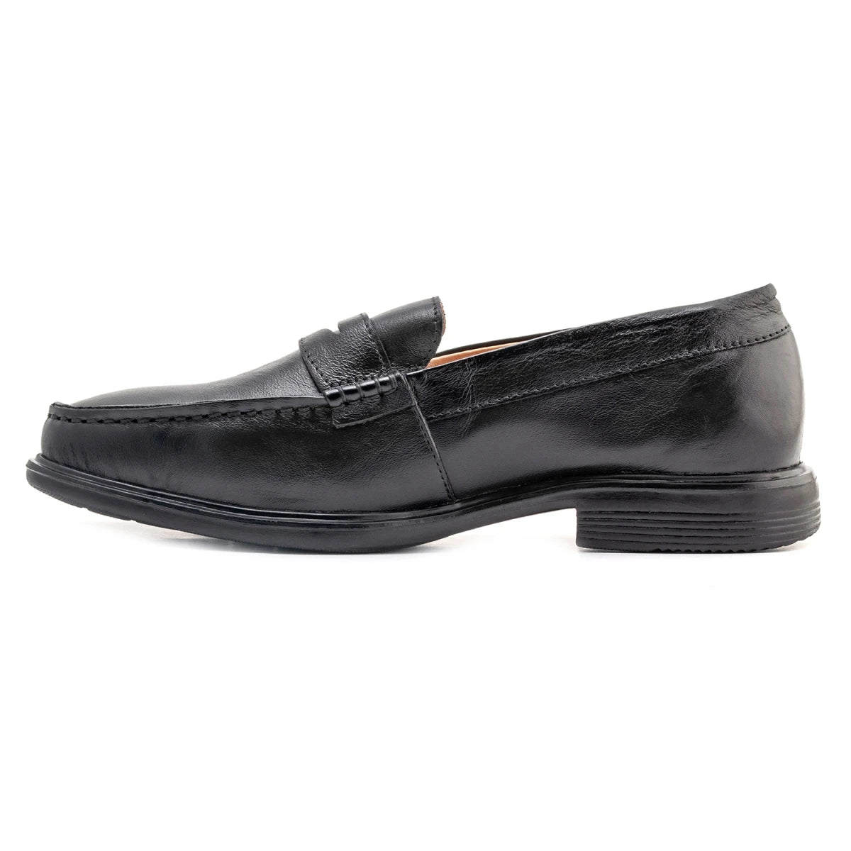 Pure Leather, Super-Light, Black Formal Slip-on Shoes - TZBL2514MCSG