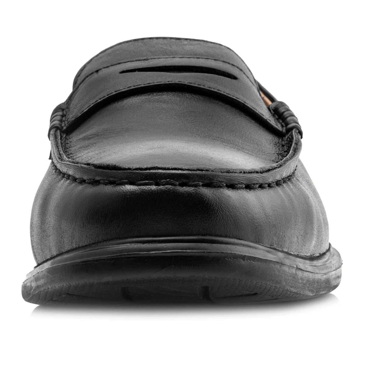 Pure Leather, Super-Light, Black Formal Slip-on Shoes - TZBL2514MCSG
