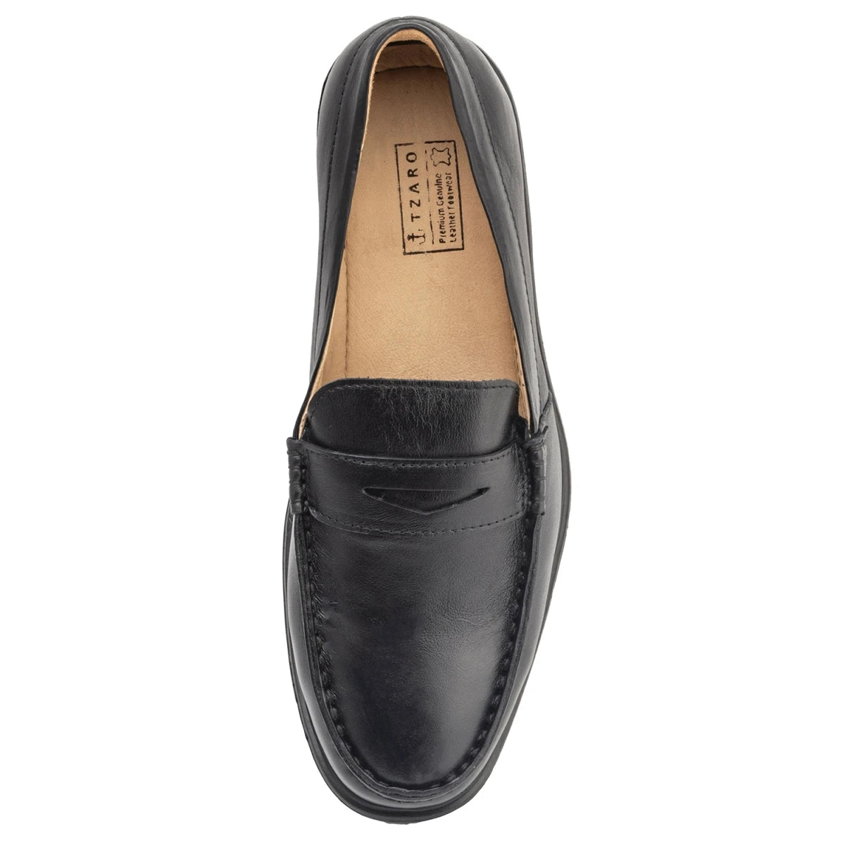 Pure Leather, Super-Light, Black Formal Slip-on Shoes - TZBL2514MCSG