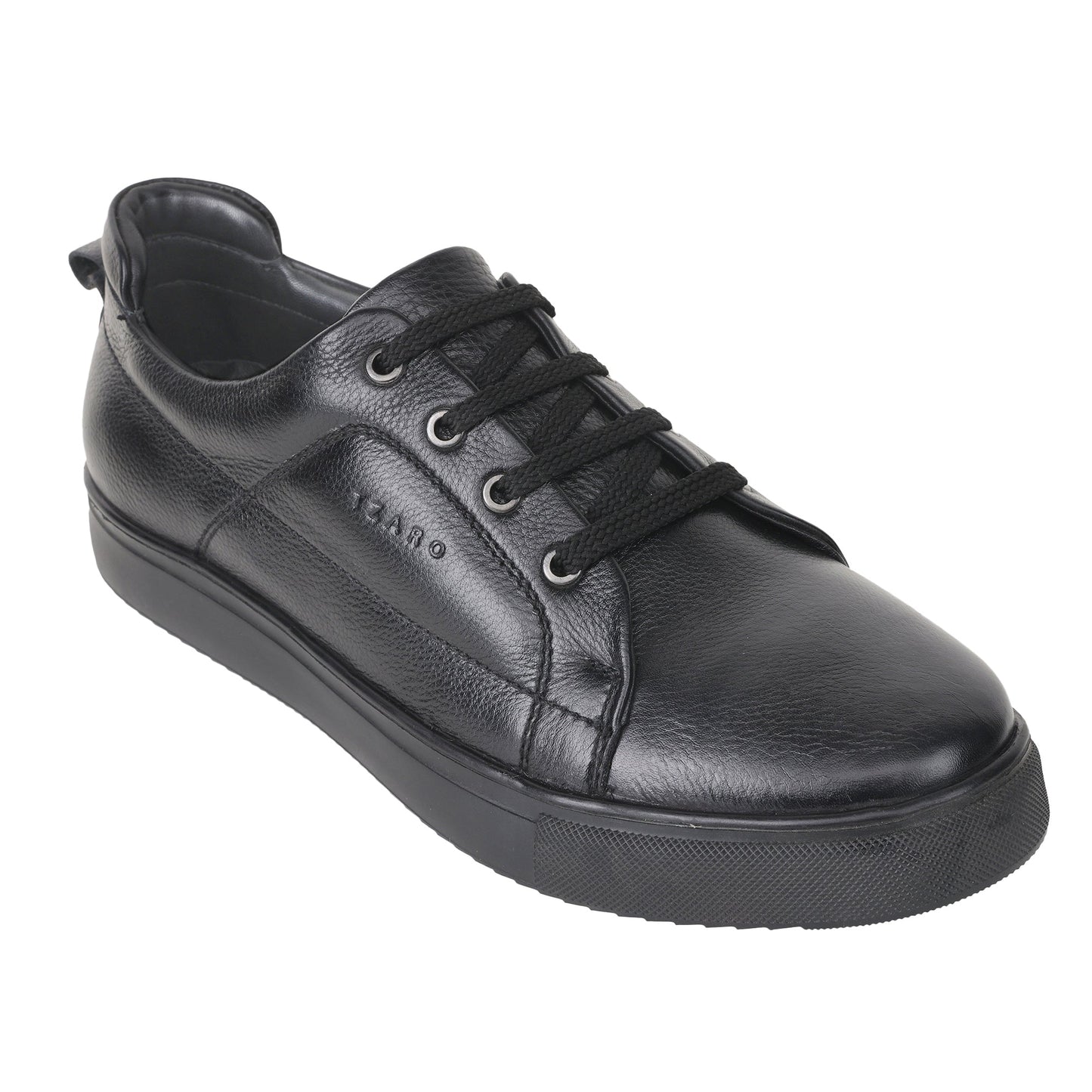 Pure Leather, Light Weight Black Sneakers - Buntikki, TZCRT901BLK