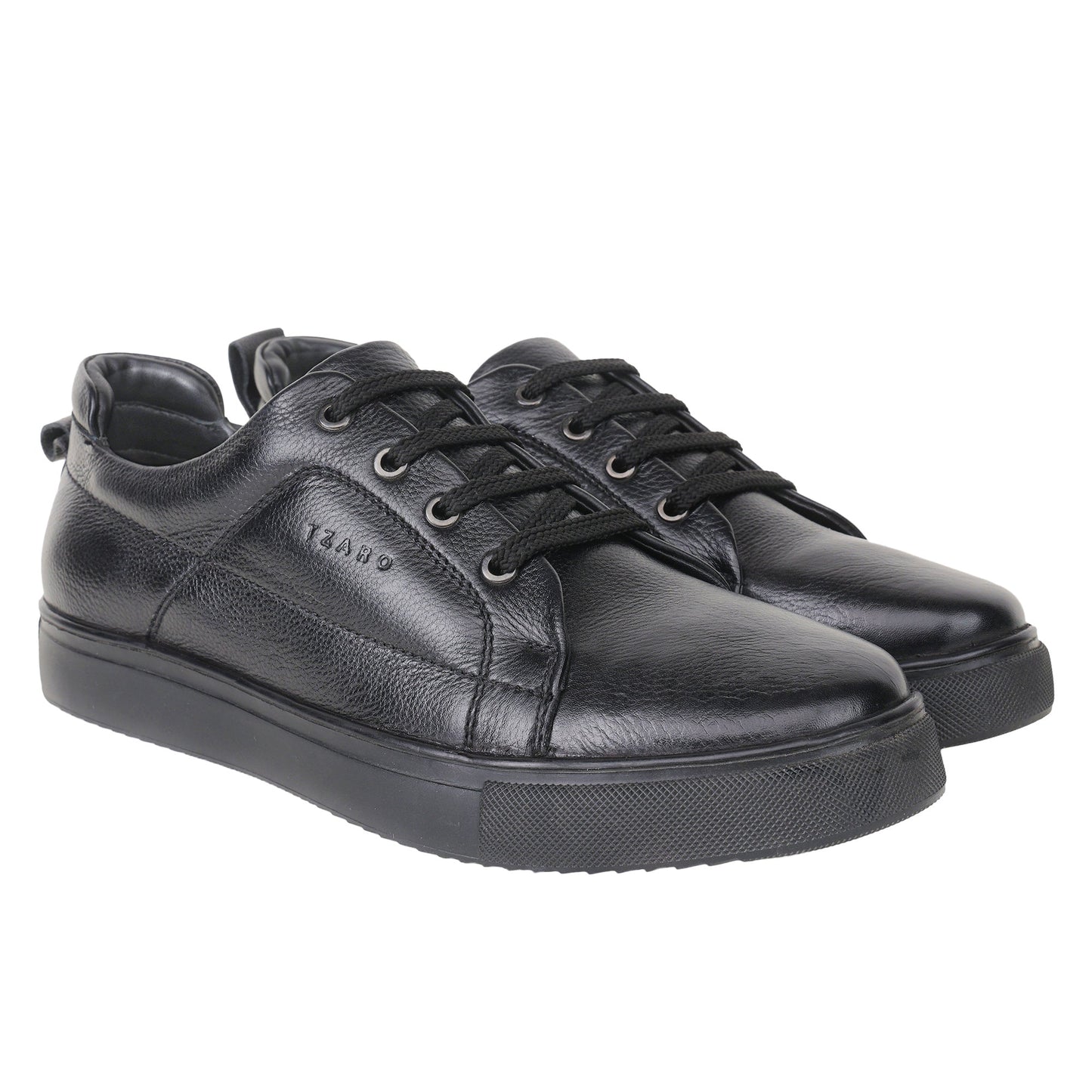 Pure Leather, Light Weight Black Sneakers - Buntikki, TZCRT901BLK