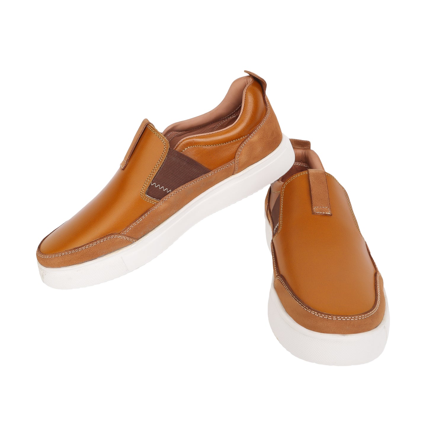 Pure Leather, Light Weight Tan Sneakers - Omura, TZCRT911TAN
