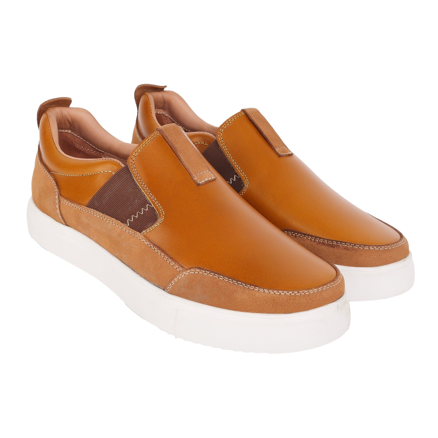 Pure Leather, Light Weight Tan Sneakers - Omura, TZCRT911TAN