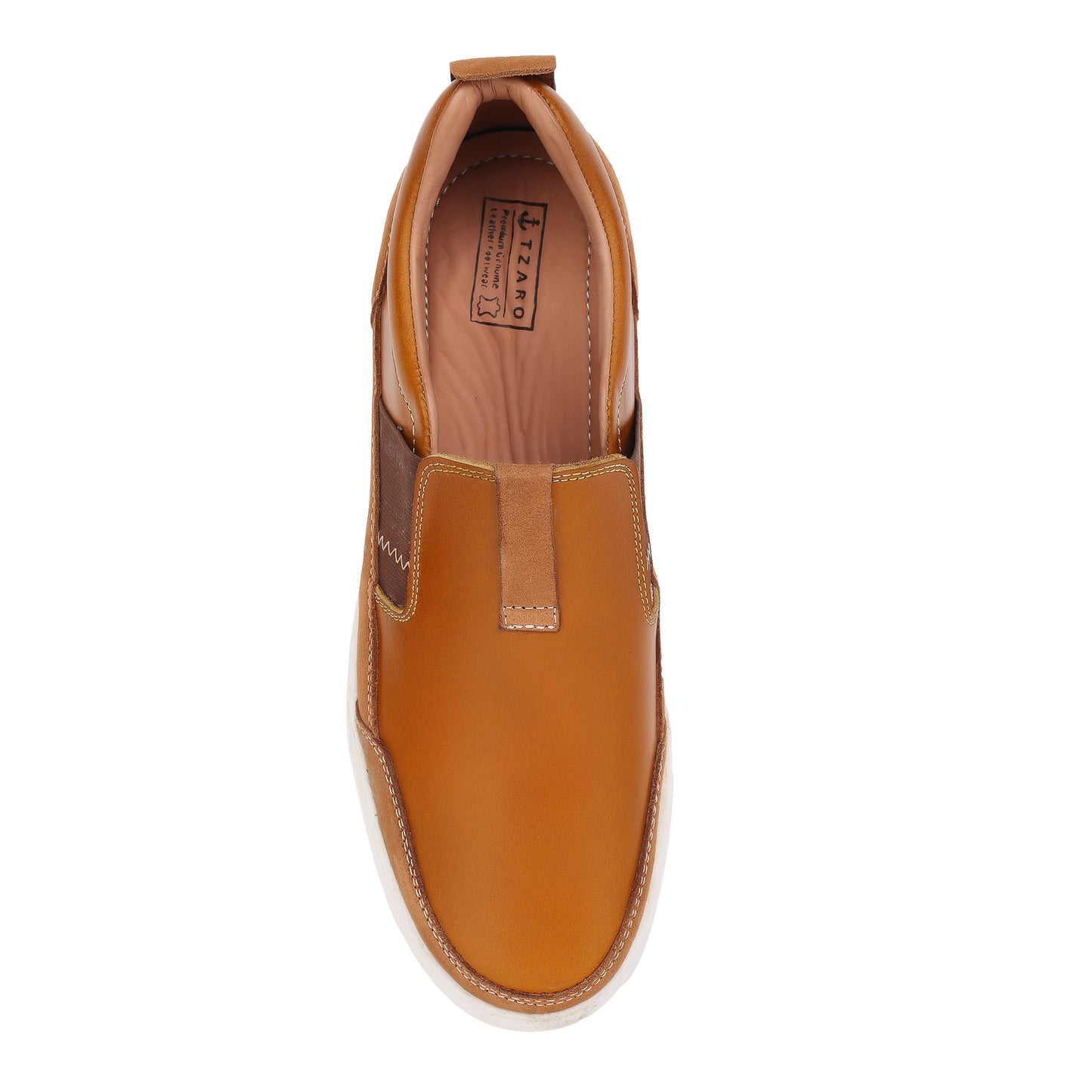 Pure Leather, Light Weight Tan Sneakers - Omura, TZCRT911TAN
