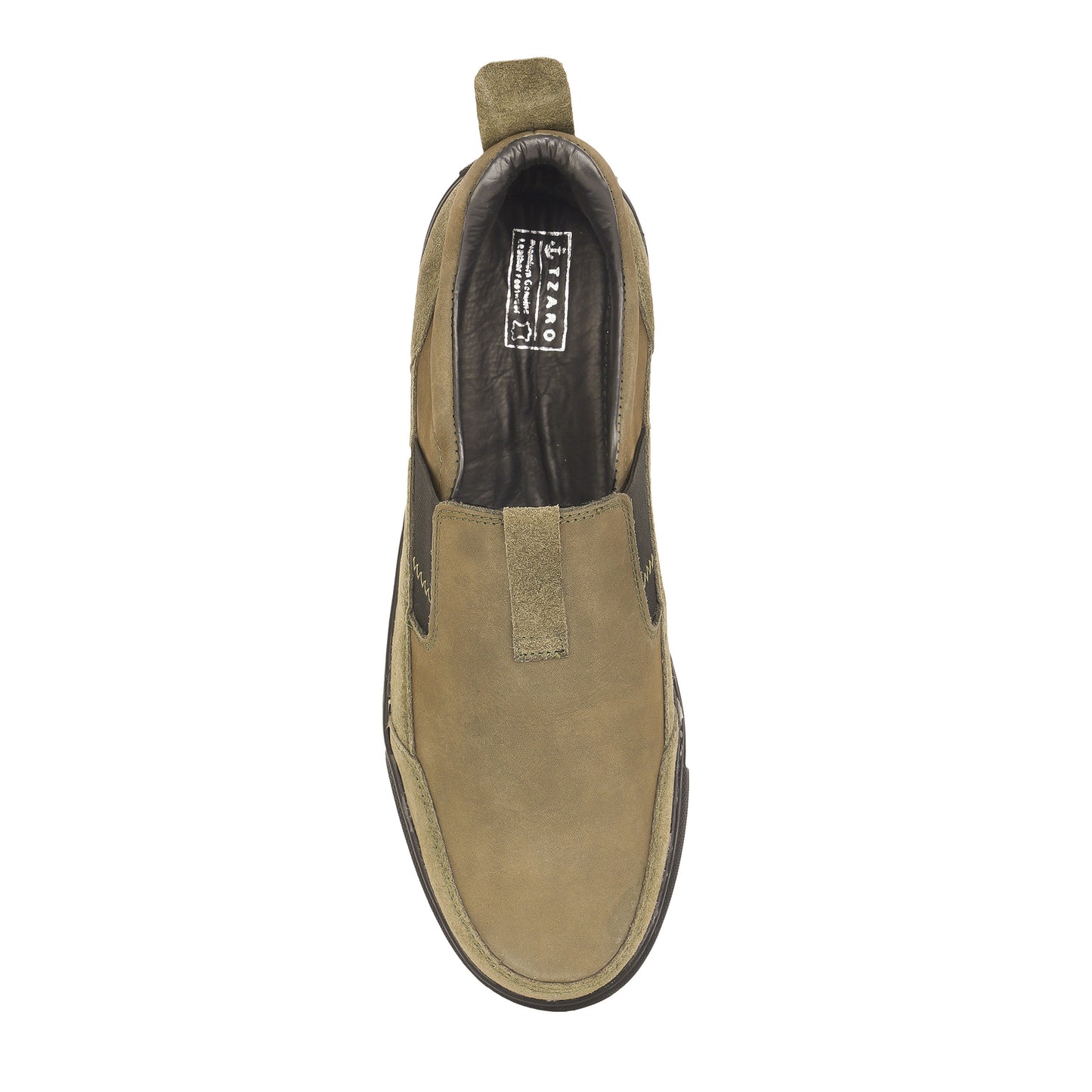 Pure Leather, Light Weight Olive-Green Sneakers - Omura, TZCRT913OLV