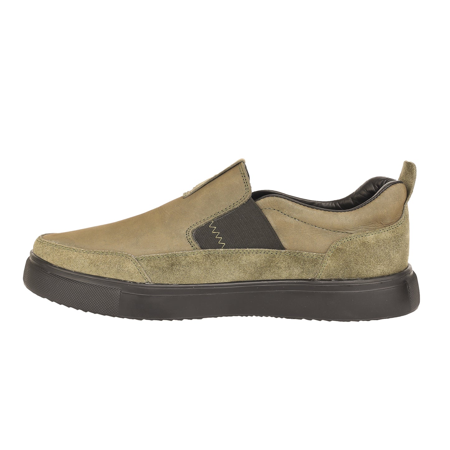 Pure Leather, Light Weight Olive-Green Sneakers - Omura, TZCRT913OLV