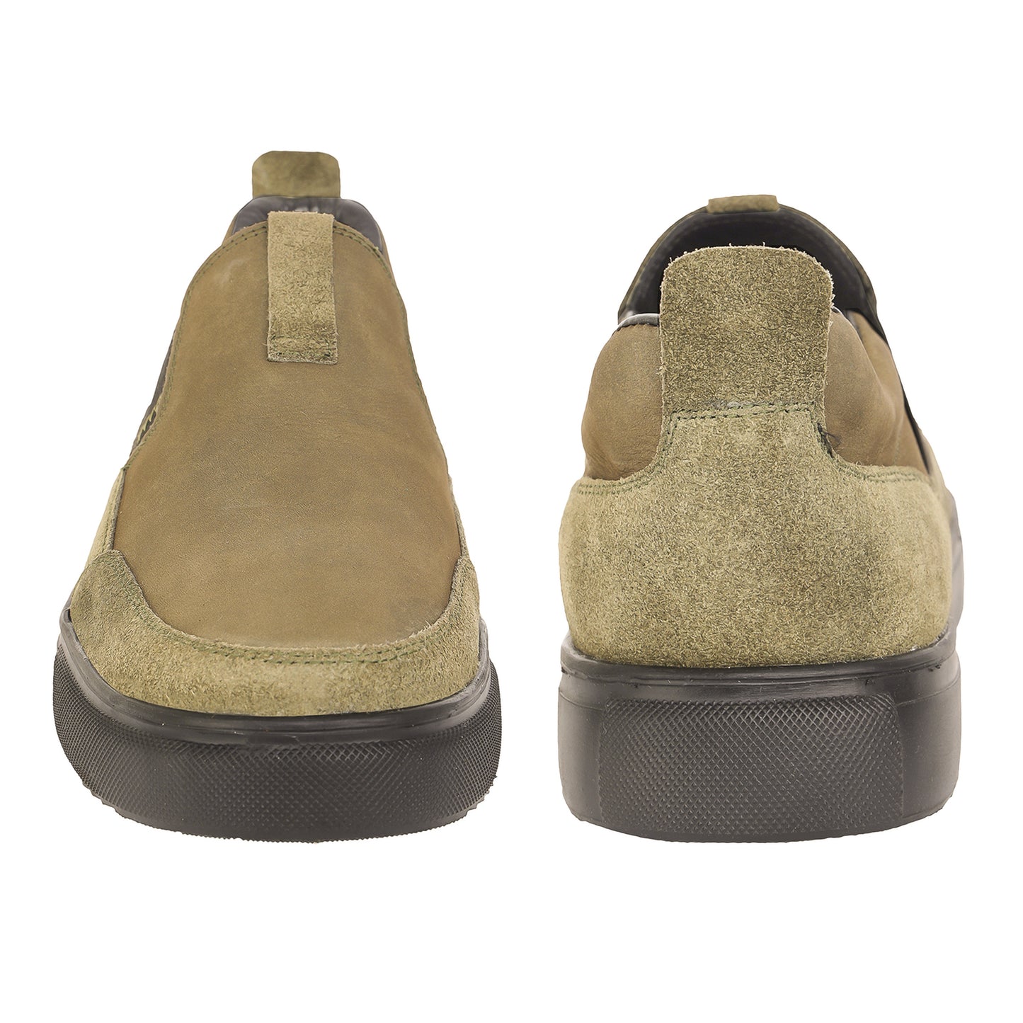 Pure Leather, Light Weight Olive-Green Sneakers - Omura, TZCRT913OLV