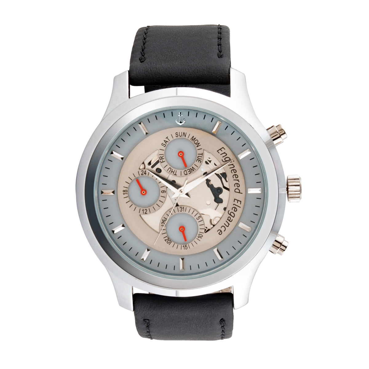 Skeletal Multifunction Watch with Pure Leather Strap – SKETCH, TZSKLE4487IPS