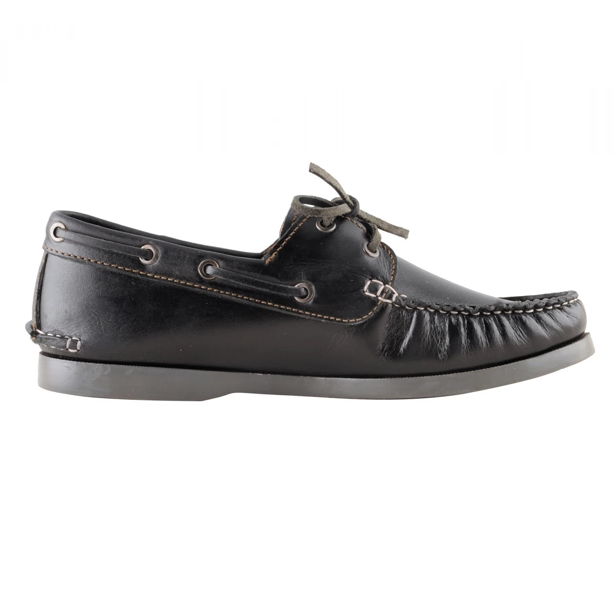 True Moccasin Pure Leather Black Boat Shoes - Timber(Black), TimberBLK