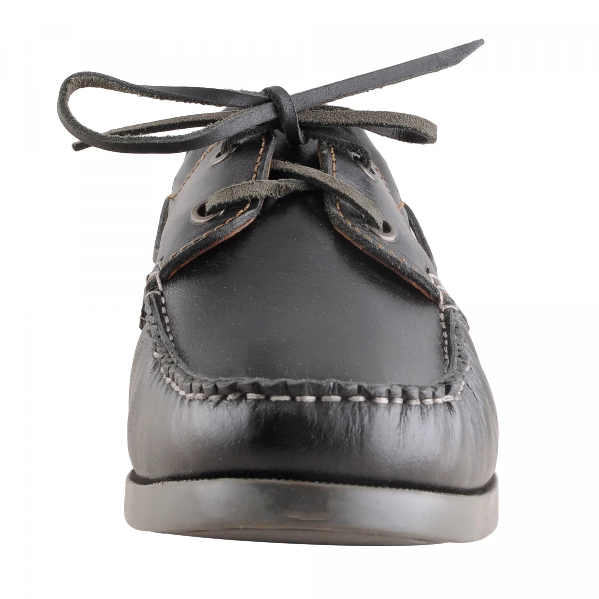 True Moccasin Pure Leather Black Boat Shoes - Timber(Black), TimberBLK