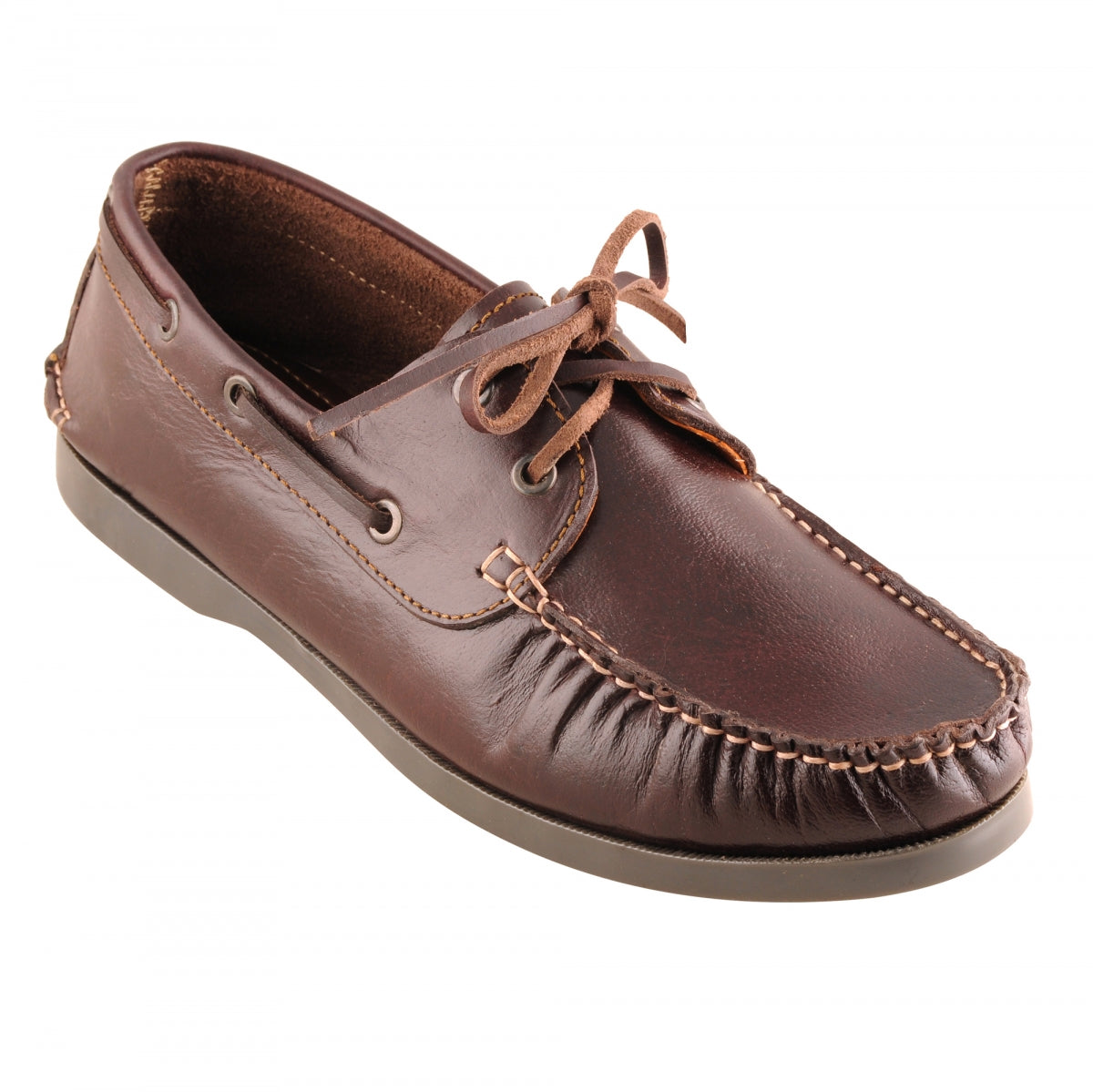 True Moccasin Pure Leather Brown Boat Shoes - Timber Brown