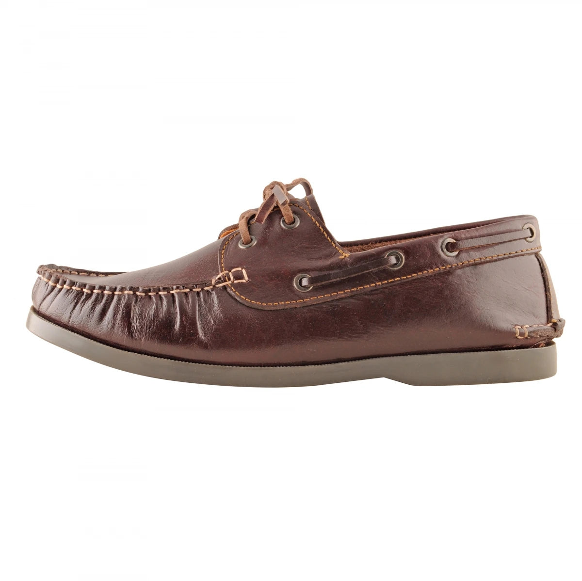 True Moccasin Pure Leather Brown Boat Shoes - Timber Brown
