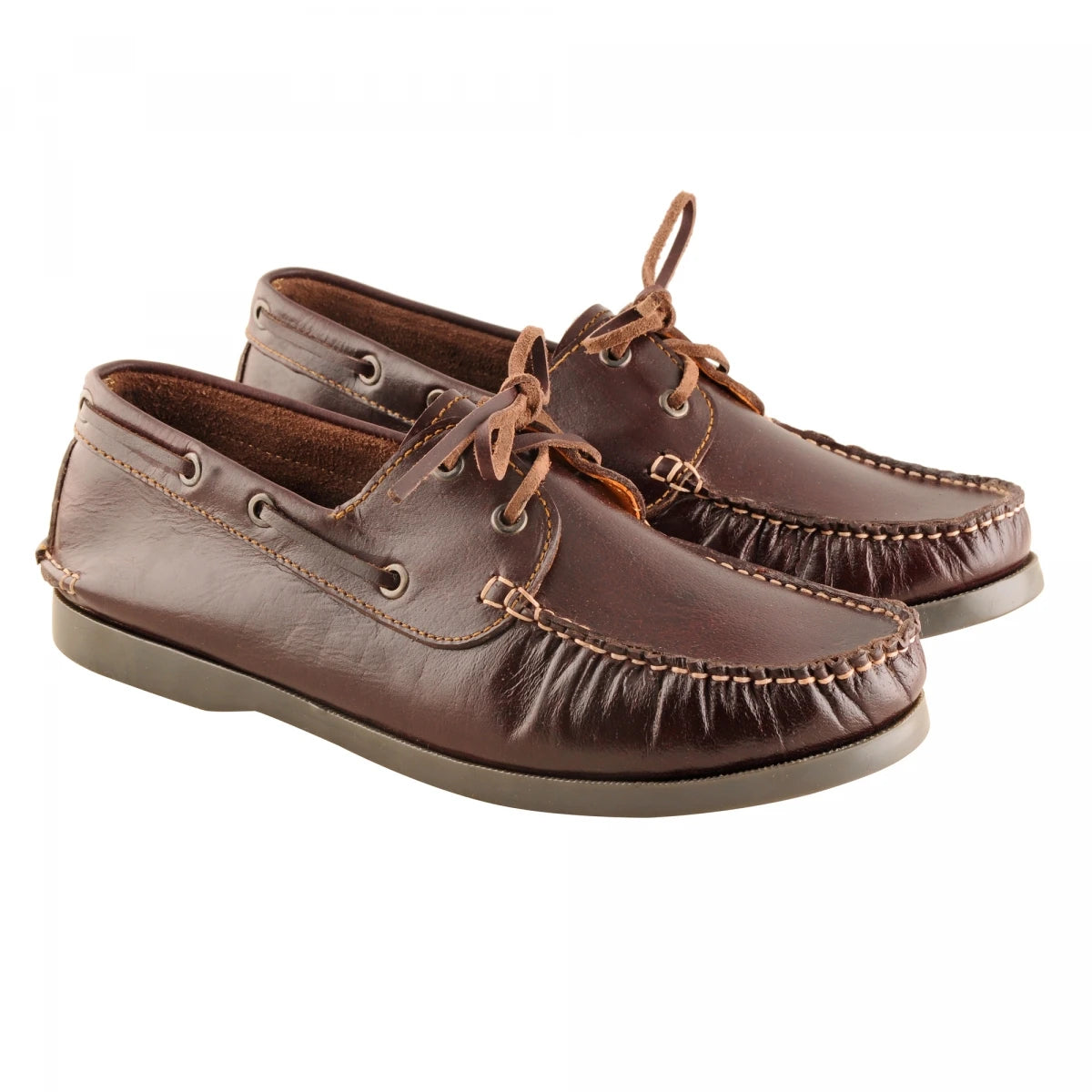 True Moccasin Pure Leather Brown Boat Shoes - Timber Brown
