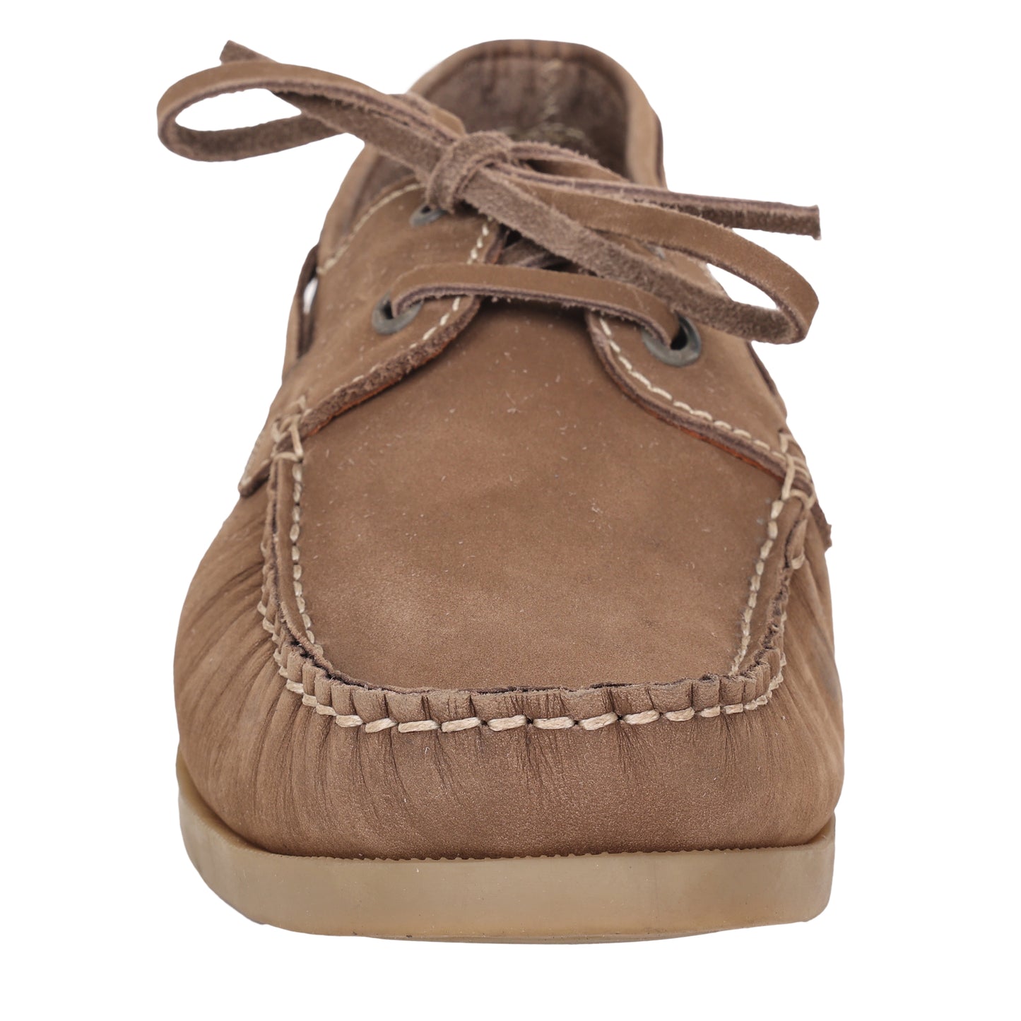 True Moccasin Pure Leather, Brown Boat Shoes - TIMBERNUBRW