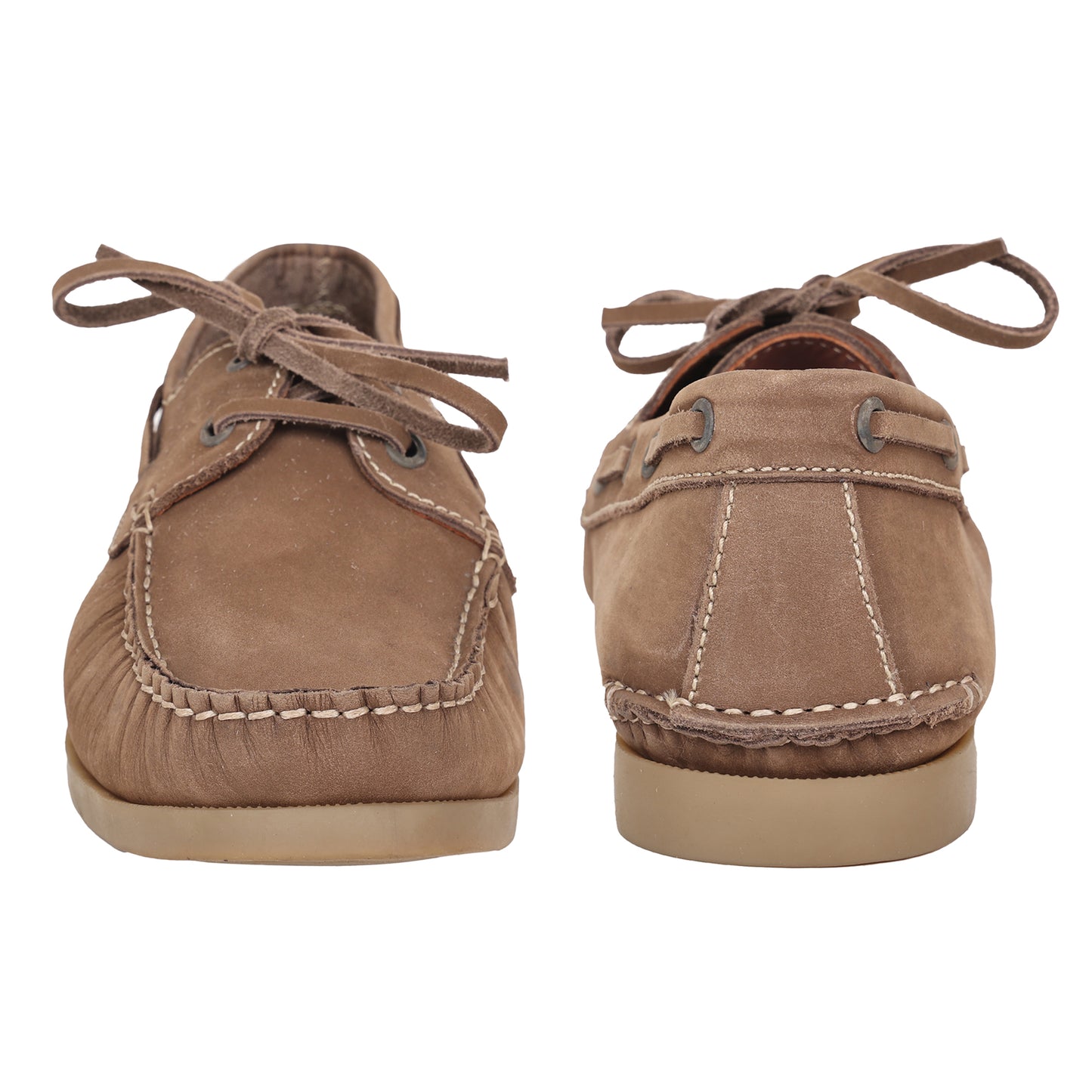 True Moccasin Pure Leather, Brown Boat Shoes - TIMBERNUBRW