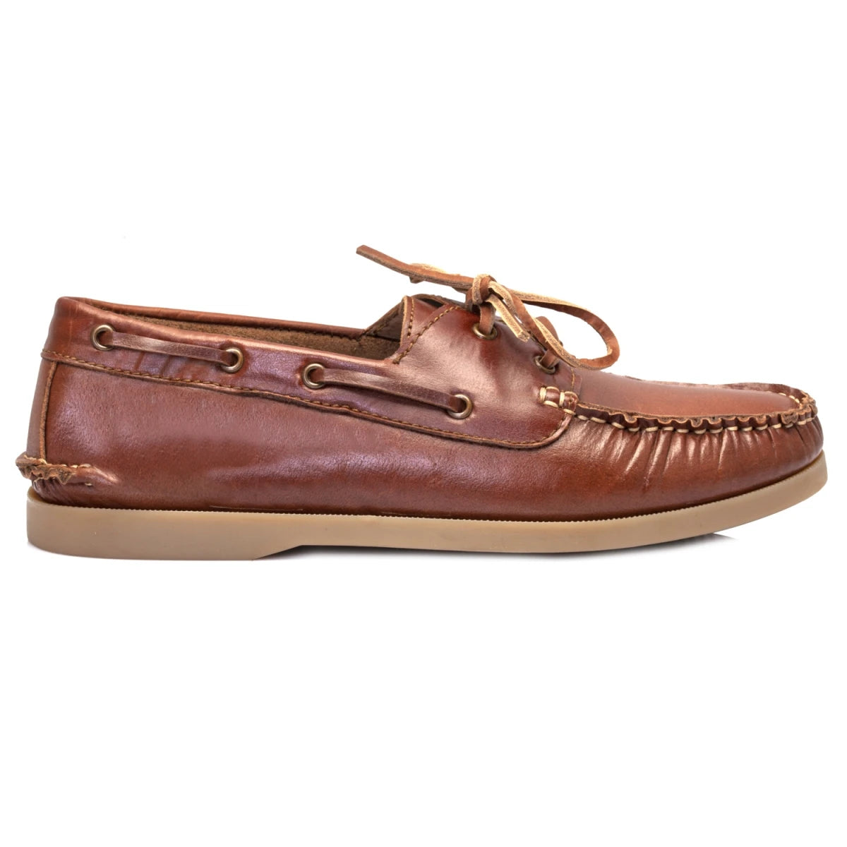 True Moccasin Pure Leather Tan Boat Shoes - Timbertan