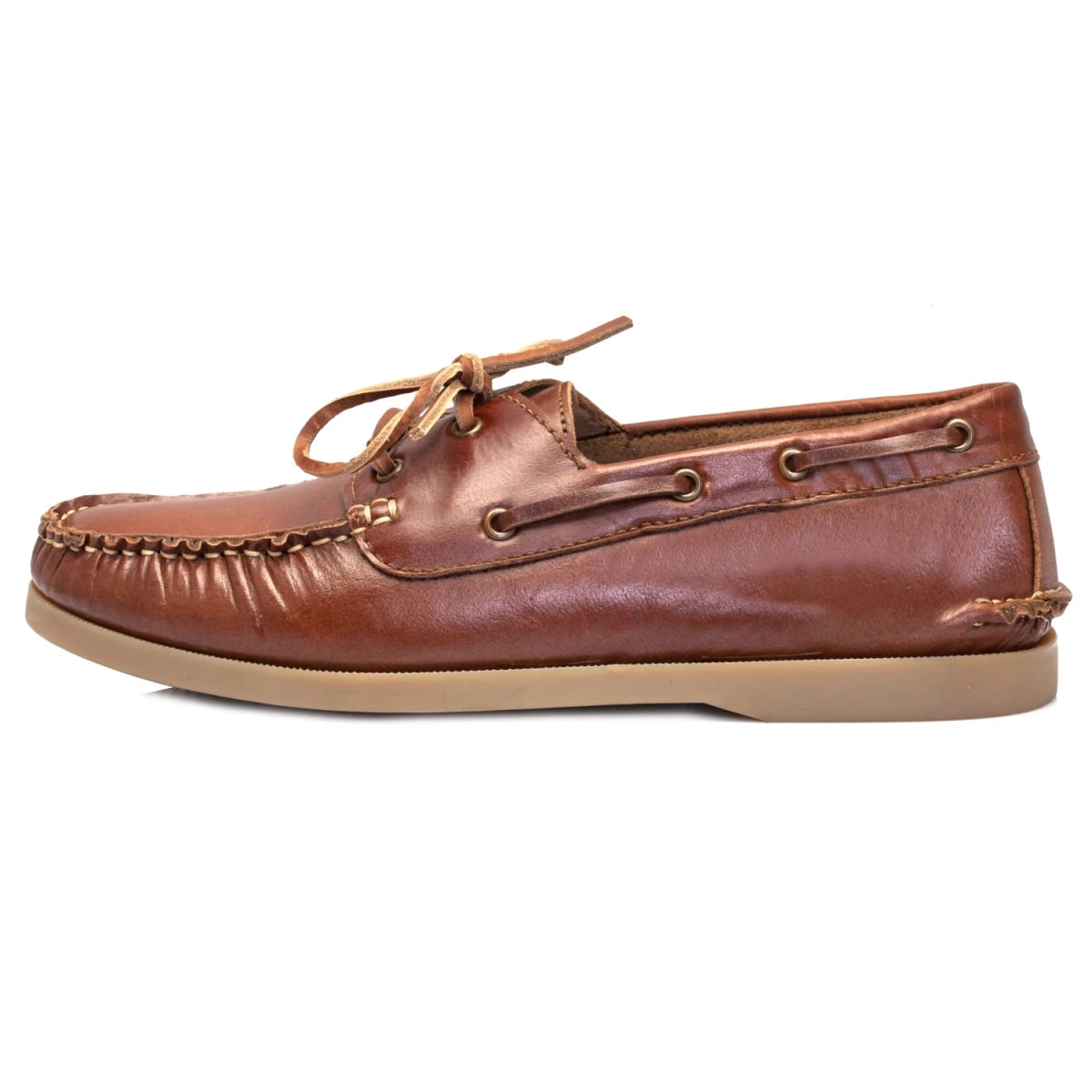 True Moccasin Pure Leather Tan Boat Shoes - Timbertan