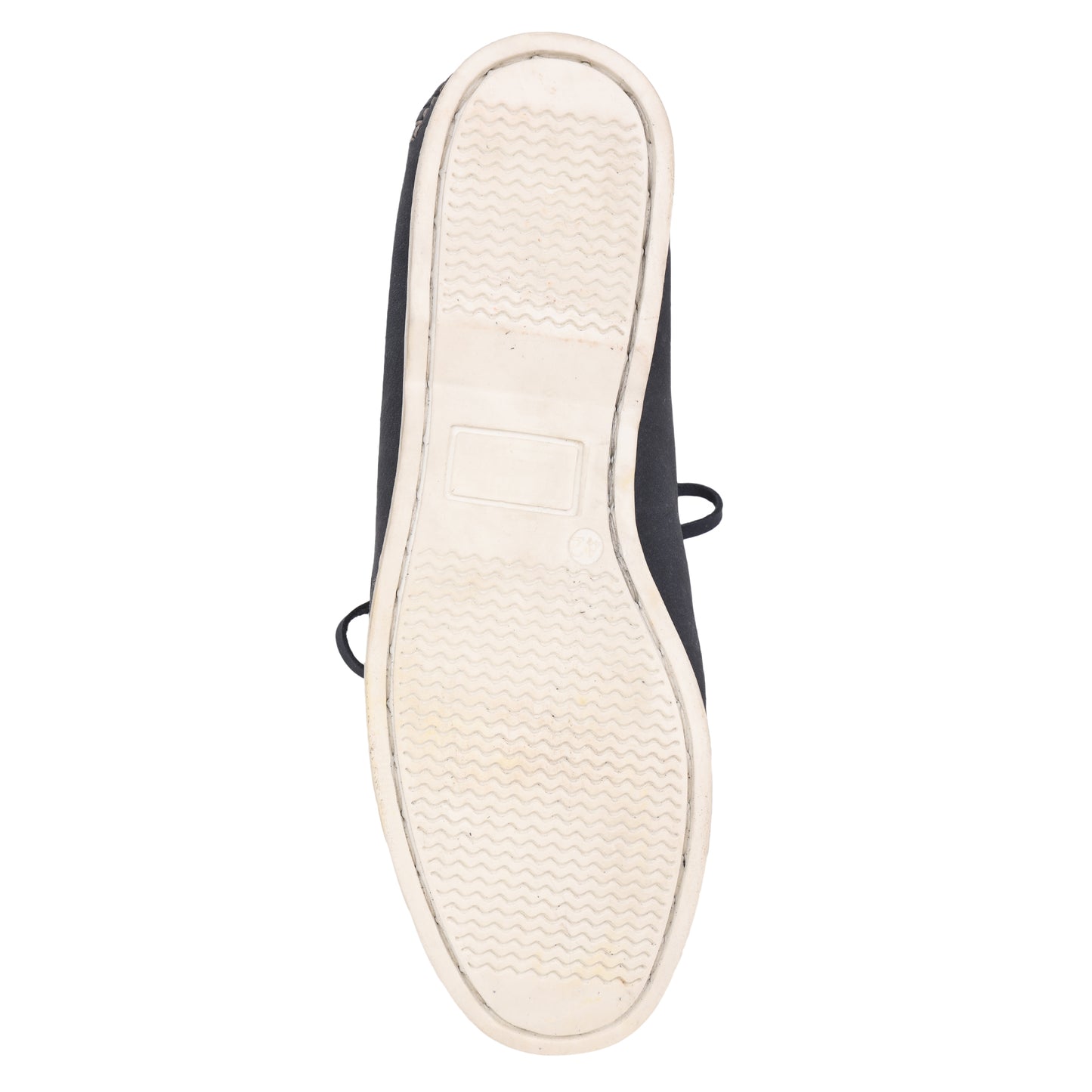 True Moccasin Pure Leather, Navy Blue Boat Shoes with White Sole - TIMBERWHBLU