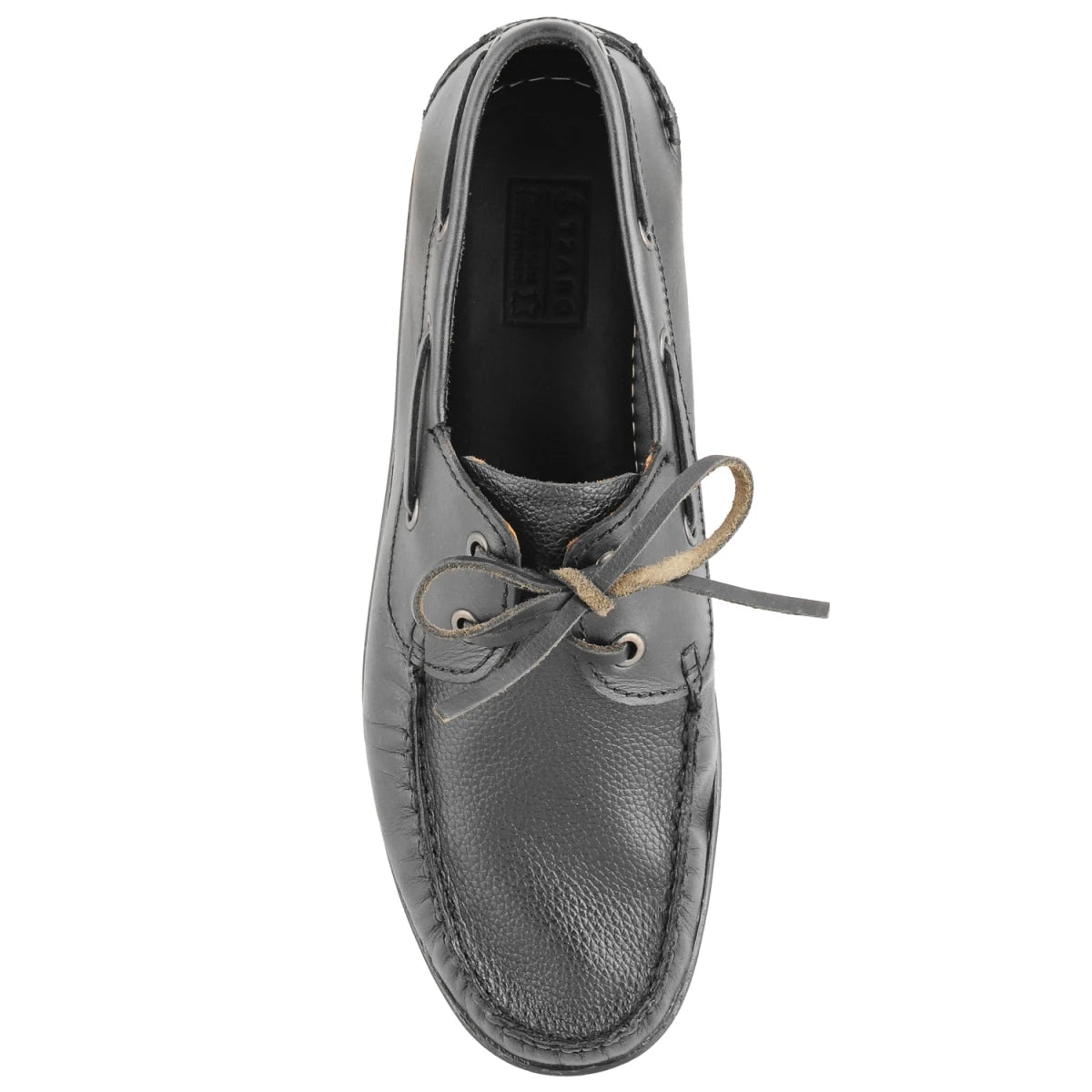 Pure Leather Black Boat Shoes with Rubber Sole - Timberam