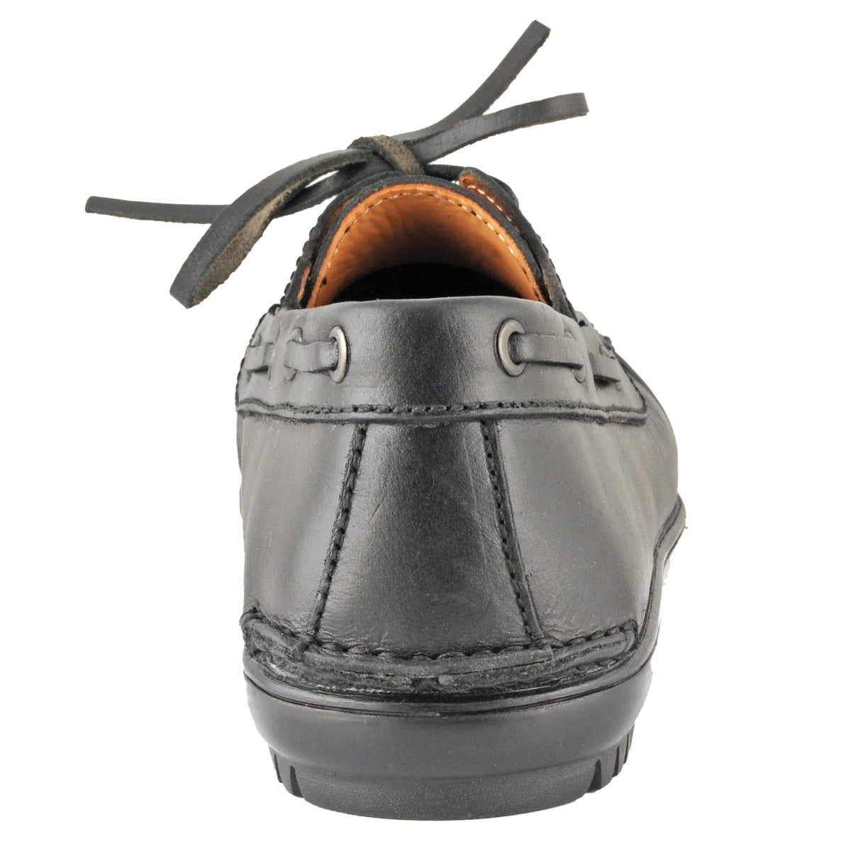 Pure Leather Black Boat Shoes with Rubber Sole - Timberam