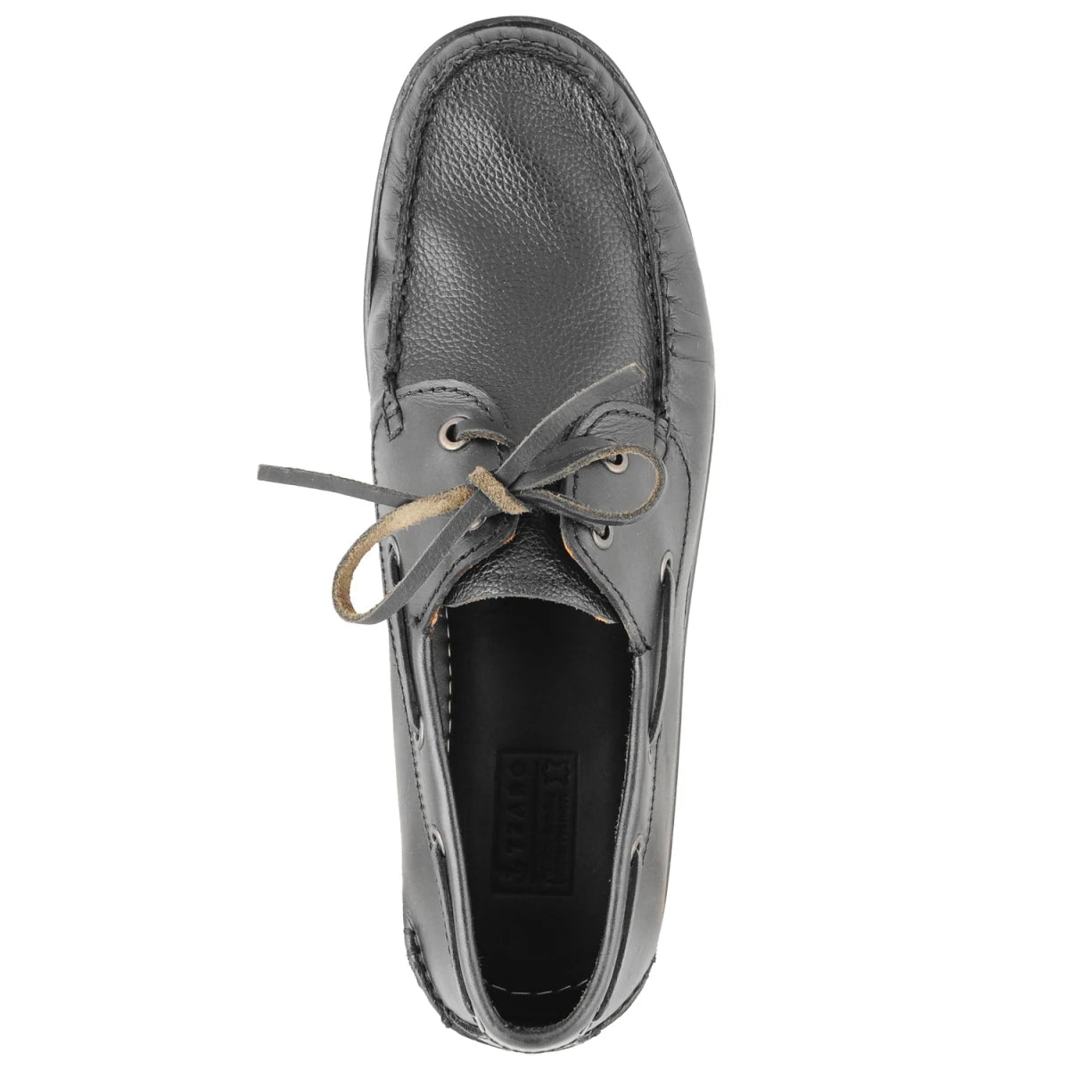 Pure Leather Black Boat Shoes with Rubber Sole - Timberam