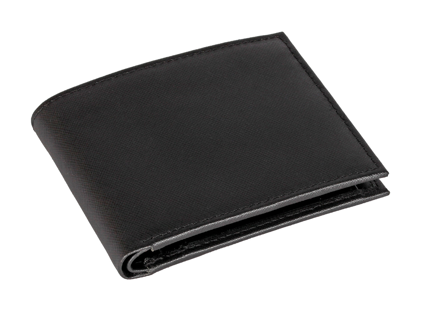 Black Pure Leather Textured Bifold Wallet for Men | TZARO - WLTZPRVDCMB51