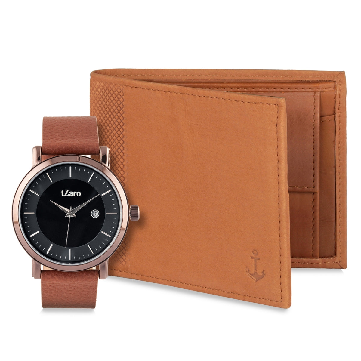 Classic Date Display Watch With Wallet - Brownie, ZGL442DTW76