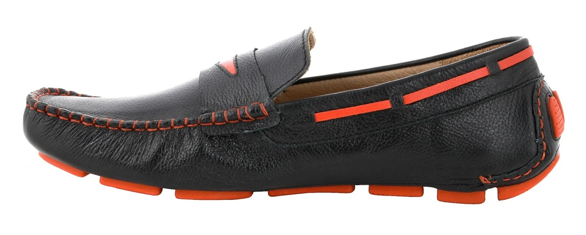 Pure Leather Black Driving Shoes - ZN2340BLKORN