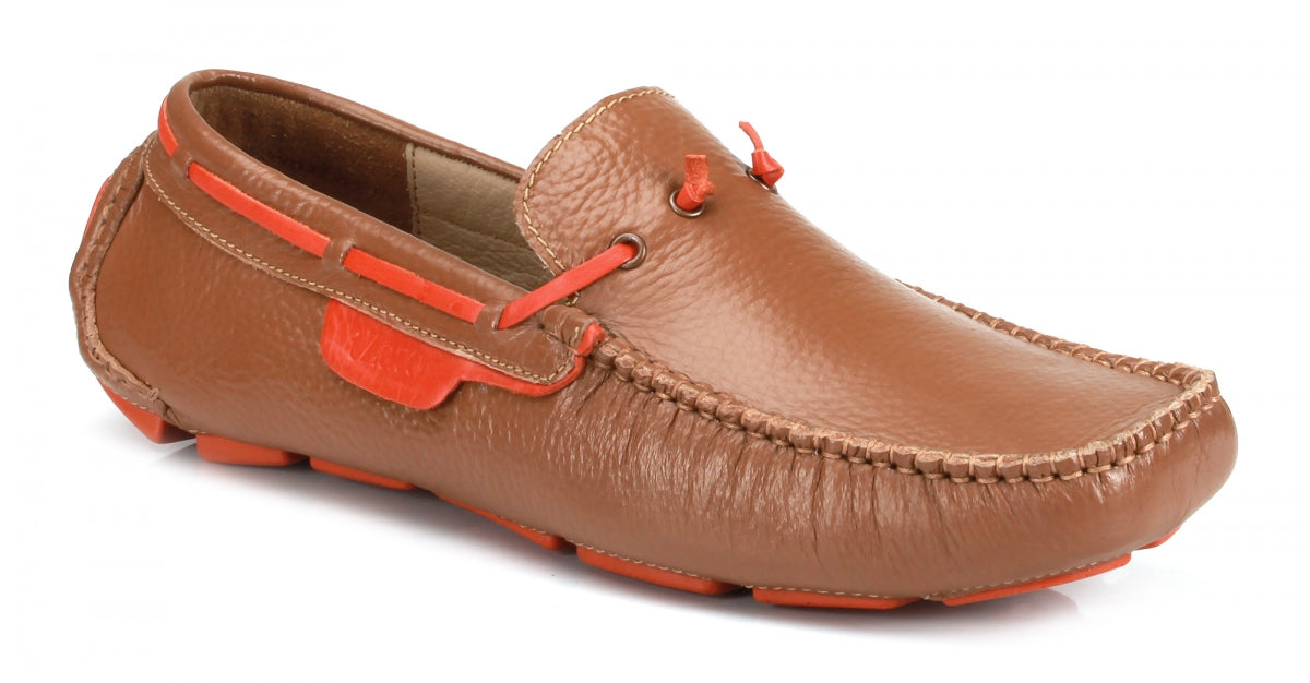 Tan Orange driving moccasin shoes
