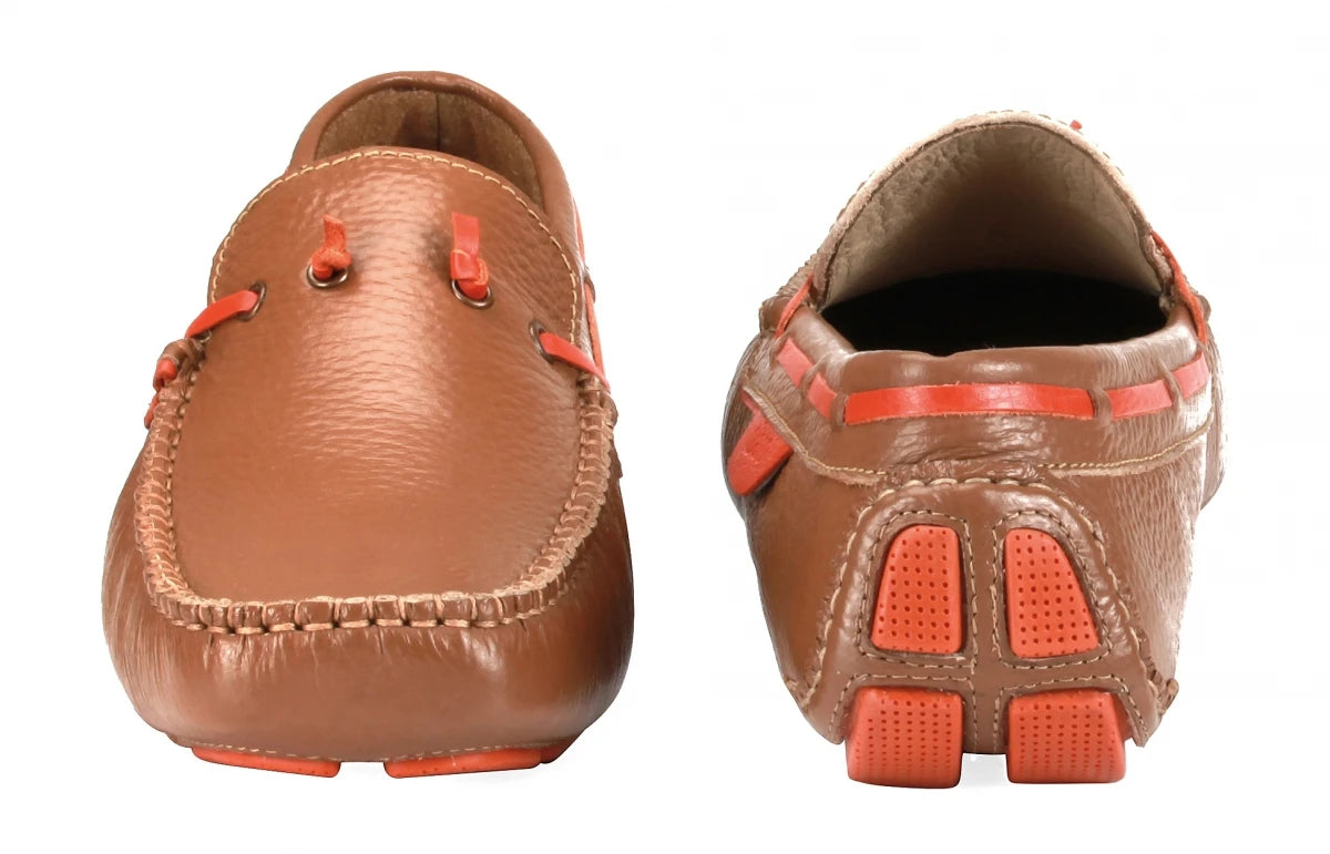 Genuine Leather Tan Driving Shoes - ZN2341TANSPRT