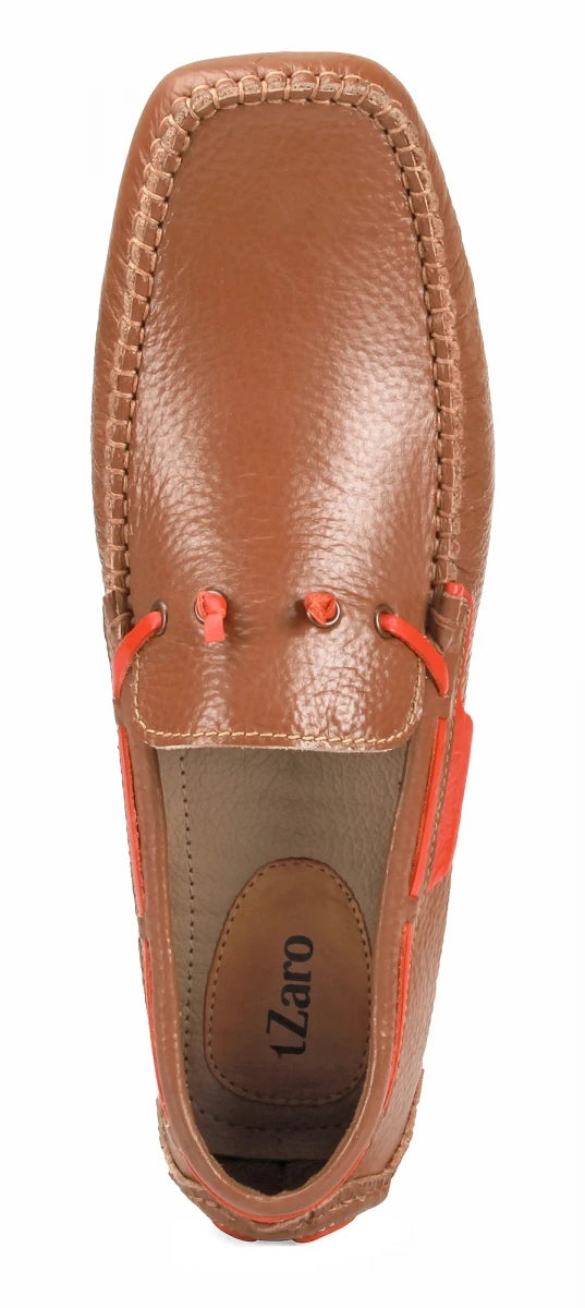 Genuine Leather Tan Driving Shoes - ZN2341TANSPRT