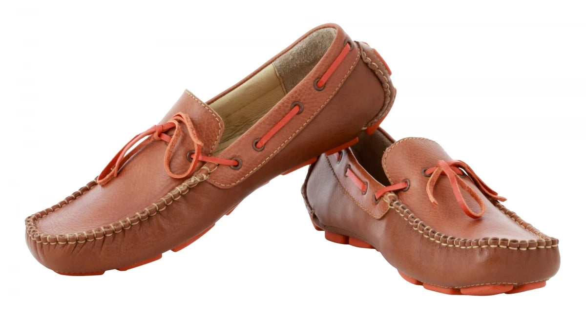 Genuine Leather Driving Shoes - ZN2344TANLCE