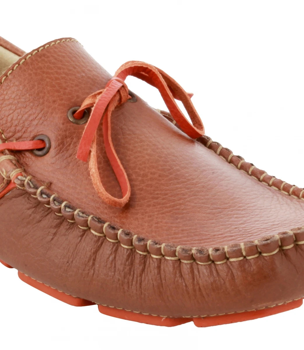 Genuine Leather Driving Shoes - ZN2344TANLCE