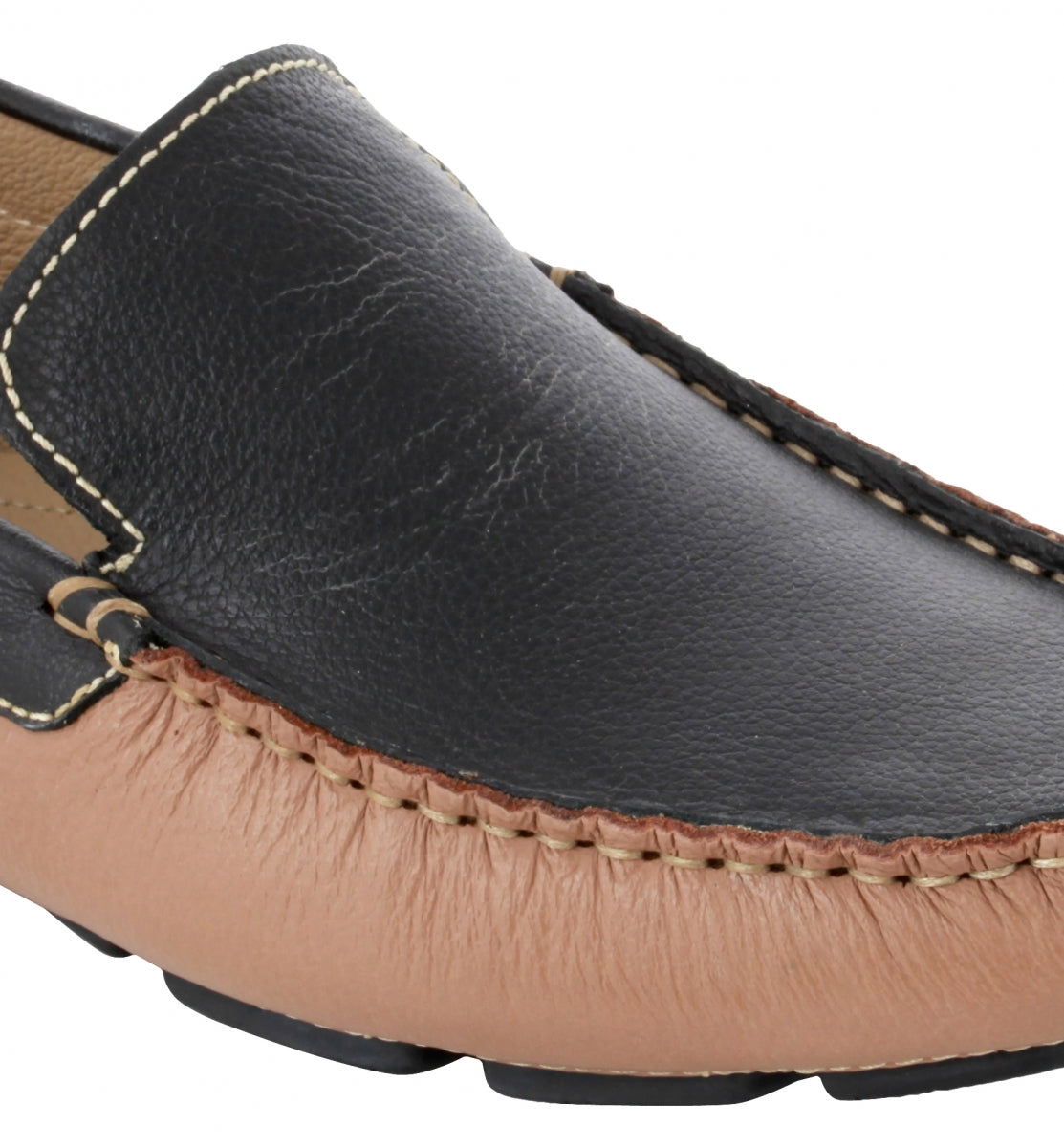 TZARO Beige Black Driving Shoes - ZN23501BGBL