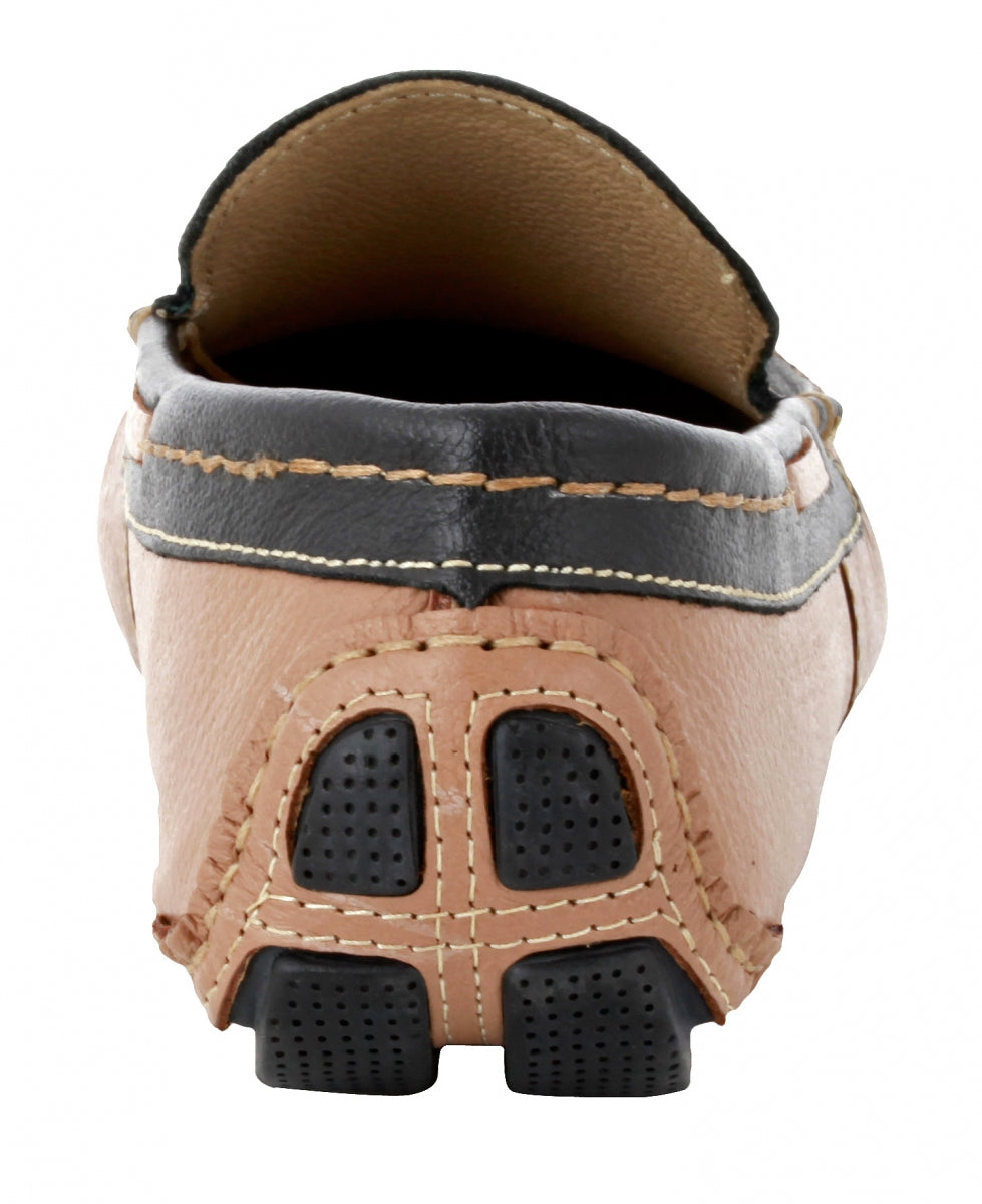 TZARO Beige Black Driving Shoes - ZN23501BGBL