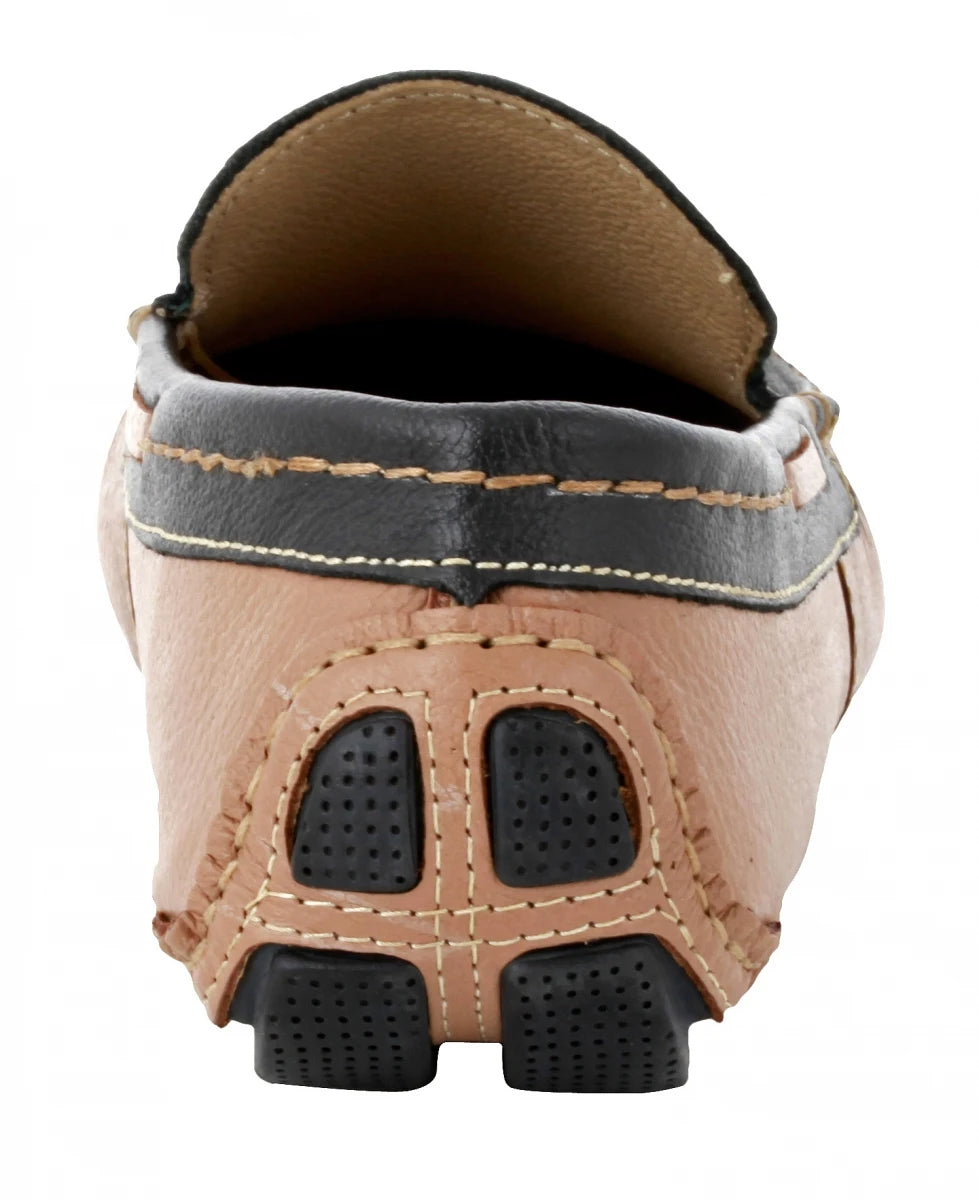 TZARO Beige Black Driving Shoes - ZN23501BGBL