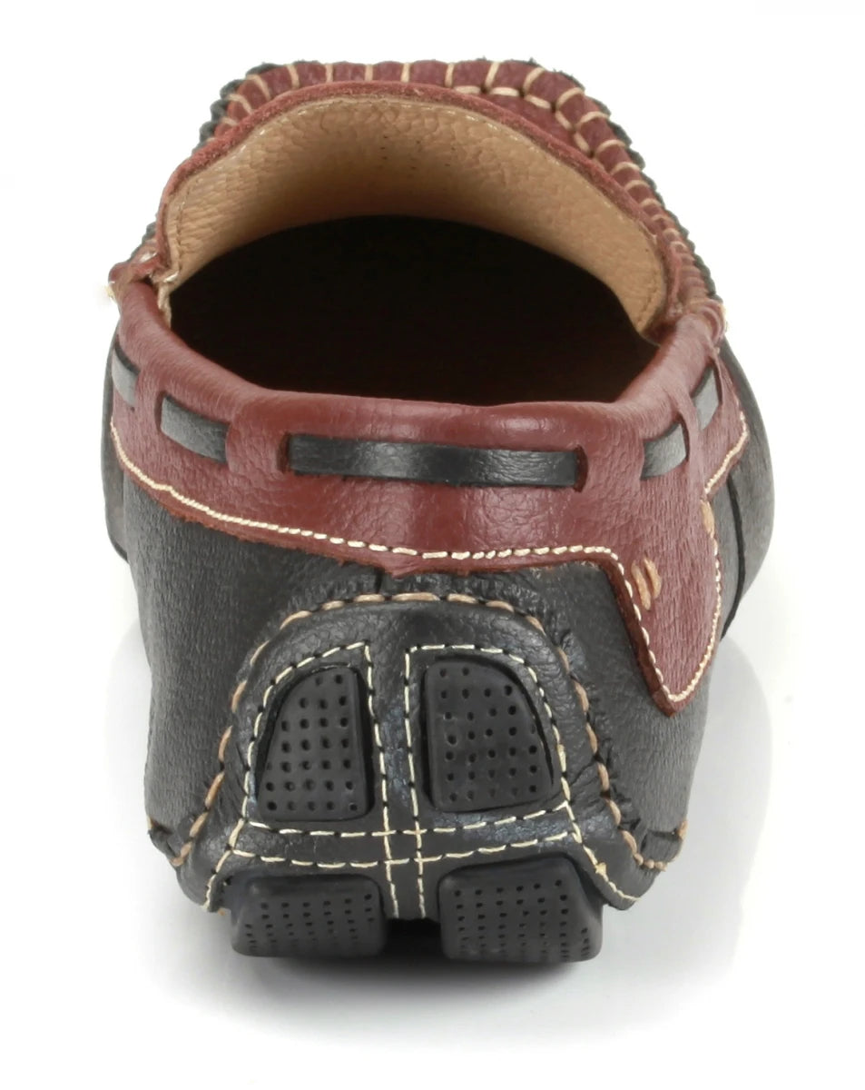 Pure Leather Twin Color Driving Shoes - ZN23502MRGRY