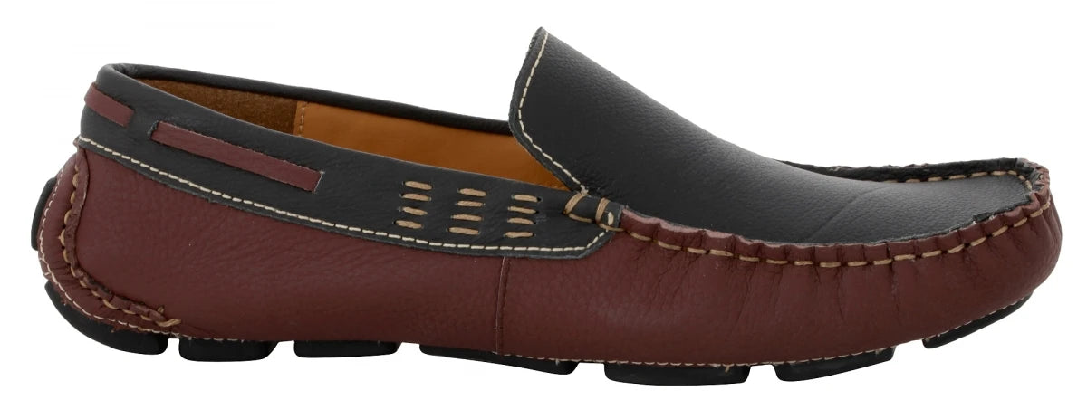 Genuine Leather Maroon Color Driving Shoes - ZN23504MRBLK