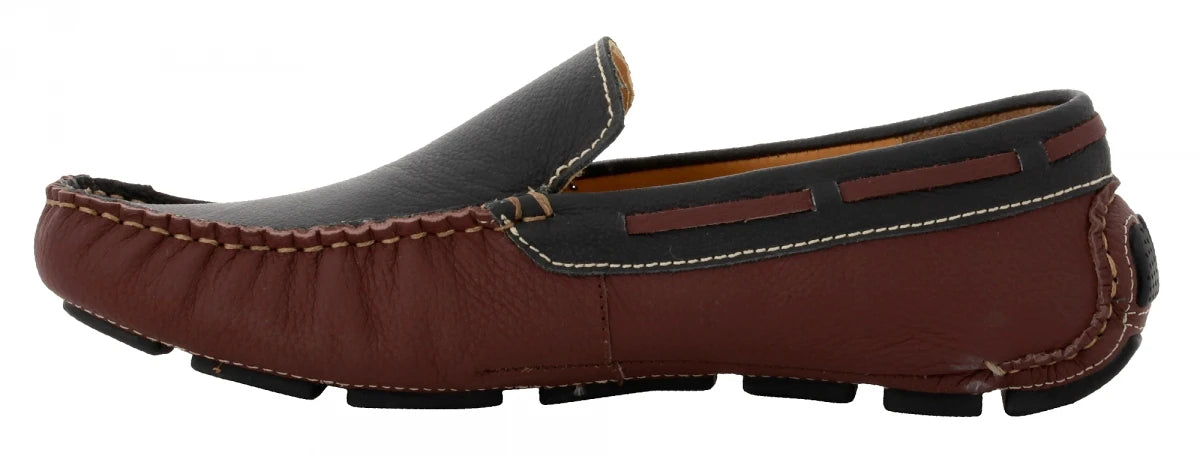Genuine Leather Maroon Color Driving Shoes - ZN23504MRBLK