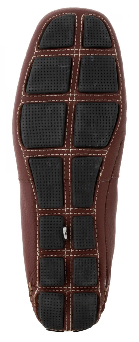 Genuine Leather Maroon Color Driving Shoes - ZN23504MRBLK
