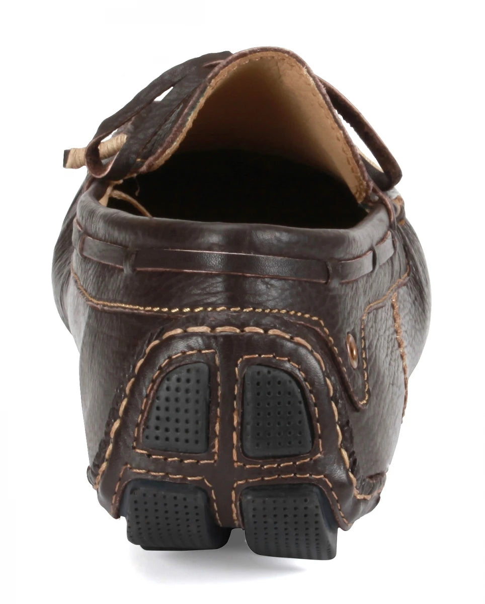 Genuine Leather Chocolate Color Driving Shoes - ZN23B12DKCHC