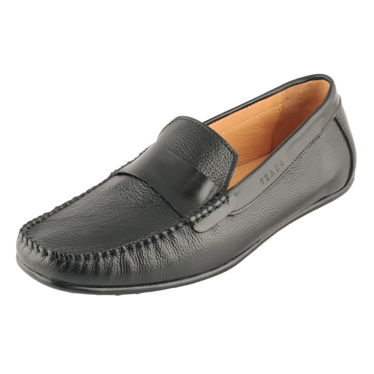 Pure Leather Black Driver in Moccasin Construction – ZoRahu