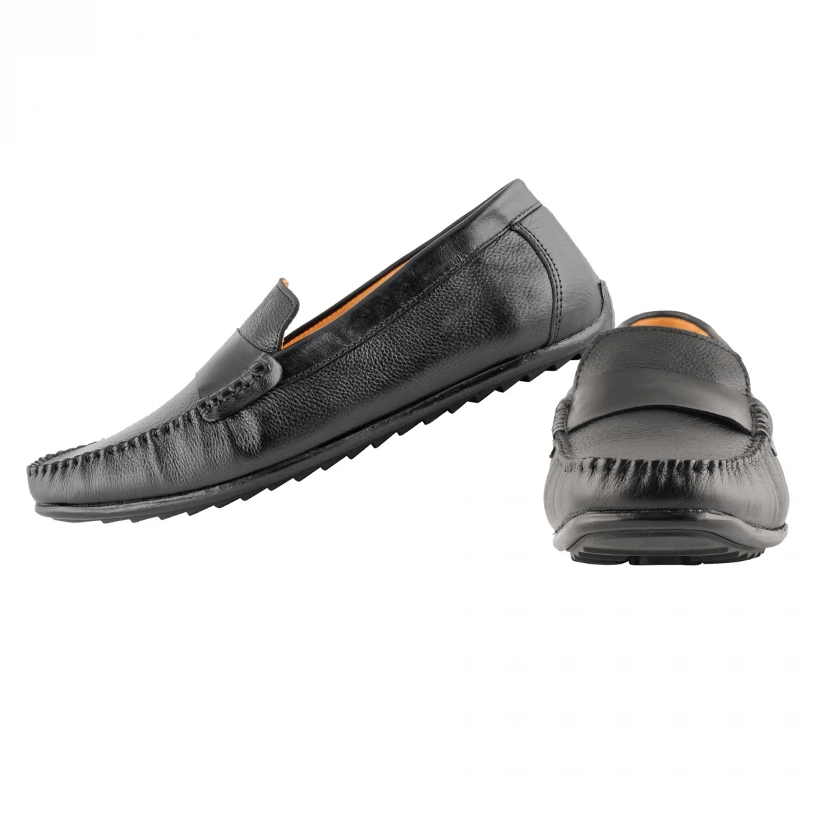 Pure Leather Black Driver in Moccasin Construction – ZoRahu