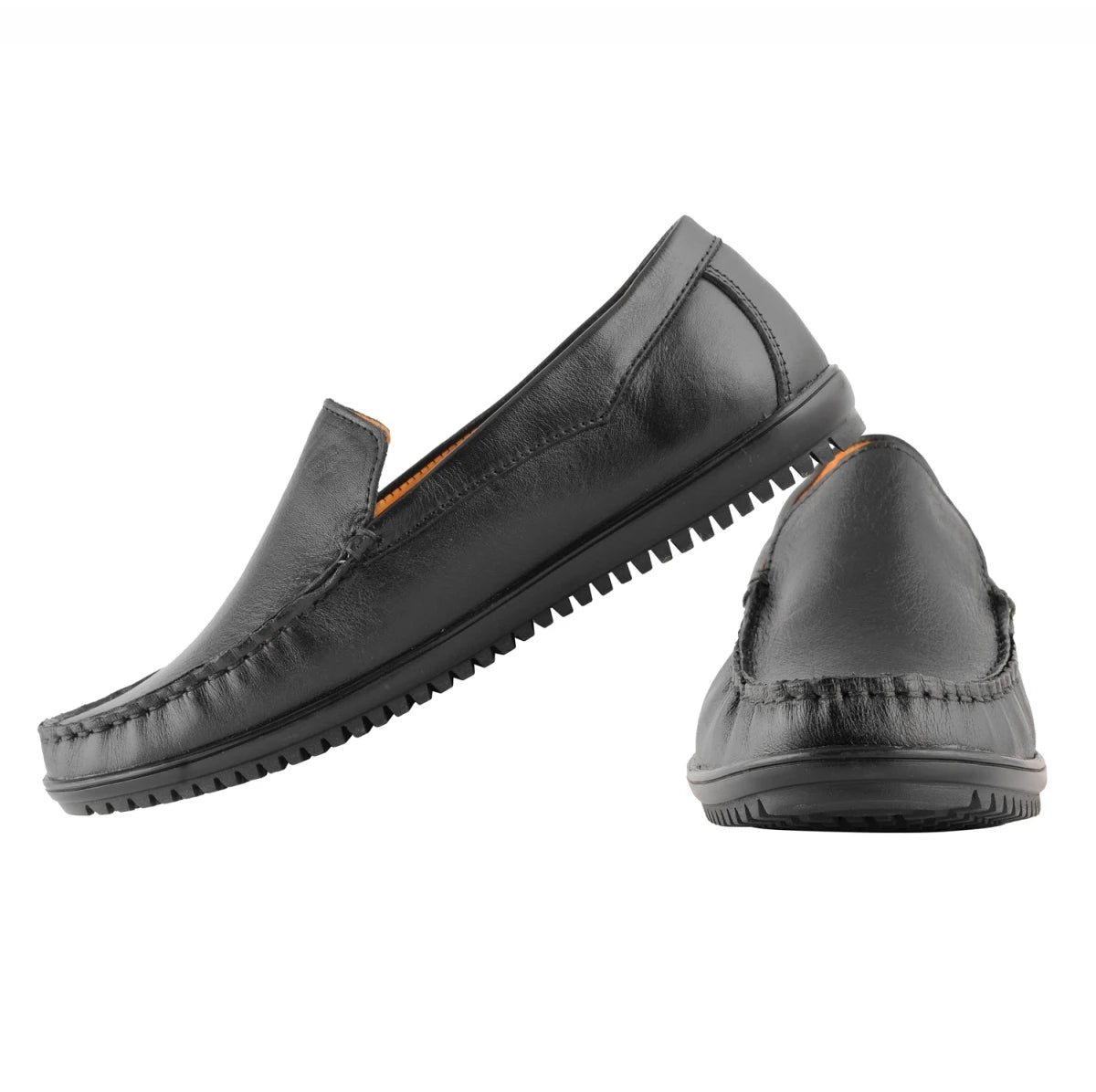 Pure Leather Black Moccasin with Powerful Grip – Zuketu