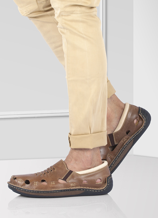 Unique Sandal with Driving Shoe Sole