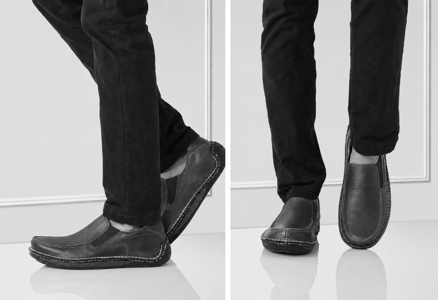 Pure Leather Dark Brown Classic Slip-On Shoes – Dr. Watson | Oil Pull-up Leather | LightWeight Shoe | - DM5502DKCHC - Showcase Image 1