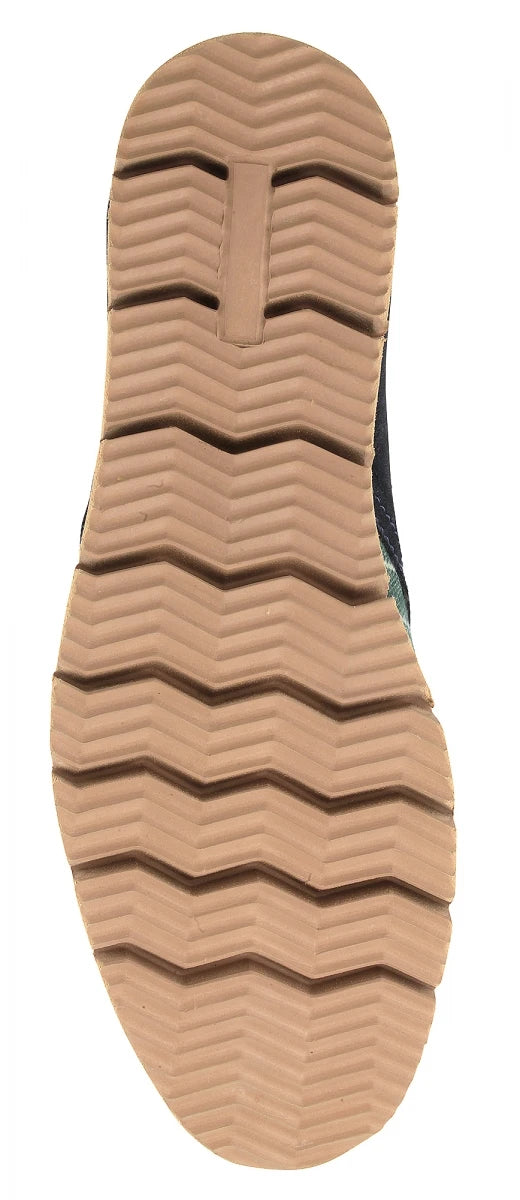 TZARO Green Blue Genuine Leather Low Ankle Boots - Aztec