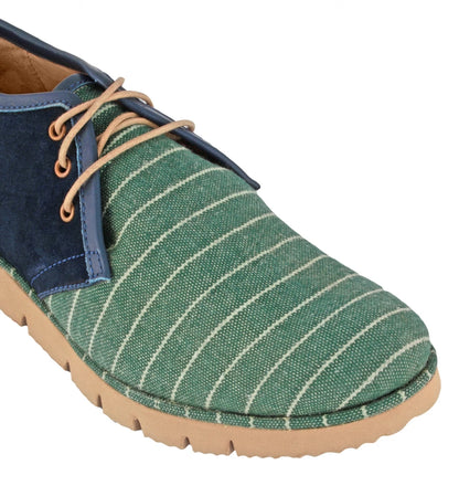 TZARO Green Blue Genuine Leather Low Ankle Boots - Aztec