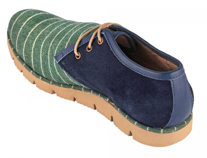 TZARO Green Blue Genuine Leather Low Ankle Boots - Aztec